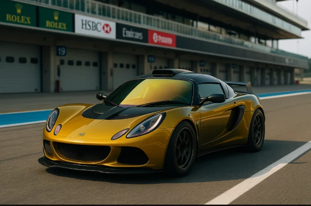 Peelclear-finished Lotus at a race track